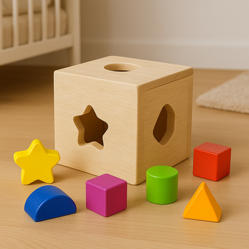 Holzformensortierwürfel für Kinder – Lernspielzeug mit bunten Formen